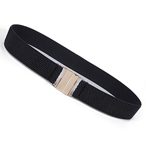 Women's Slim Thin Waist Belt Full-Elastic Simple Gold Buckle Narrow Girdle for Dress/Skirs/Shirt4