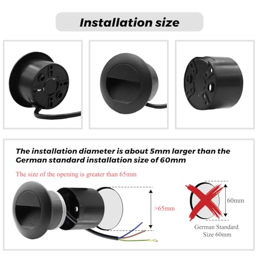 Applique encastré murale LED 3W pour escalier extérieur étanche IP65 blanc chaud x8