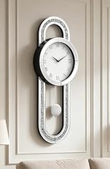 SHYFOY Decorative Wall Clock, 31 . 5 " Mirrored Pendulum Clock Silent Luxury Large Wall Clocks with