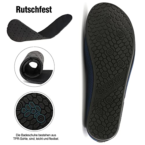 Foto von SMITWORLD Wasserschuhe Badeschuhe für Herren Damen Outdoor, rutschfest Schwimmschuhe für Pool Wasserspiele (Dunkelblau, 41 EU)