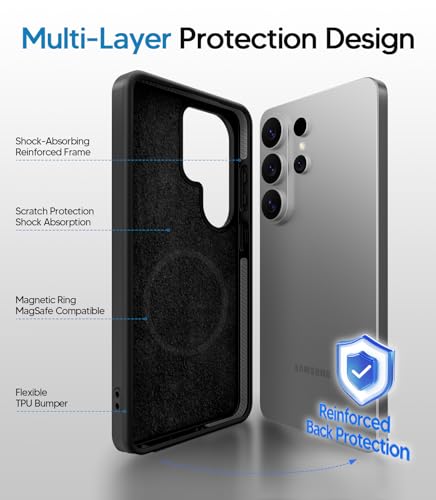 HelloDeere for Samsung Galaxy S26 Ultra Case, Compatible with MagSafe, Shockproof Military-Grade Protection, Wireless Charging Friendly, Magnetic Phone Case for Samsung Galaxy S26 Ultra, Wood Grain — view 5