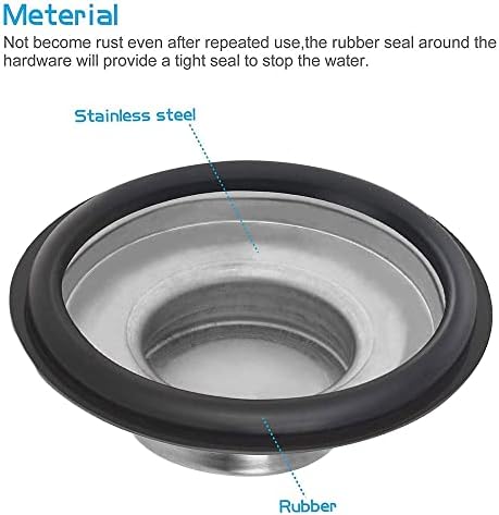 2PCS Universal Drain Stopper Stainless Steel Sink Stopper Plug Kitchen Sink Stopper for Bathroom Bathtub Kitchen