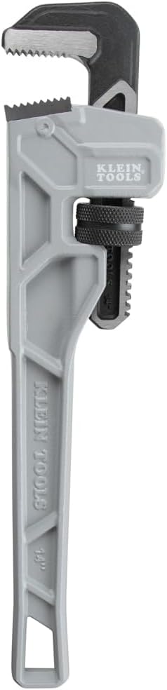 Klein Tools 68224 14-Inch Cast Aluminum Pipe Wrench, Heavy Duty Adjustable Plumbing Wrench with I-Beam Handle, 2-Inch Jaw Capacity