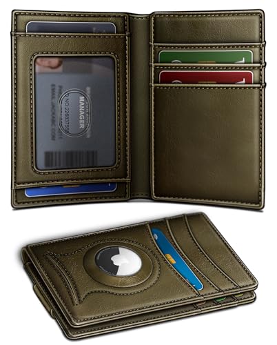 BULLIANT Men Airtag Wallet,Slim Wallet Money Clip Card Holder Magnetic