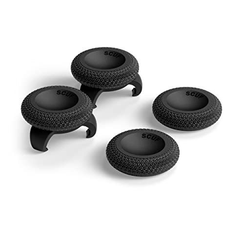 SCUF Control Thumbstick Grips - 4 Pack with 2 Bases - Catalyst - Joystick Thumb Grips For Xbox One and Xbox Series X|S, PS4, PS5, Nintendo Switch Pro Controller - Black