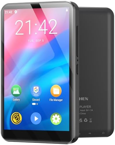 MECHEN Reproductor MP3 con Bluetooth y WiFi,4” Pantalla Android 9.0, Compatible con Amazon Musik, Deezer, Spotify y Audible para Niños, Incluye Radio FM y Grabadora, 512GB Ampliable