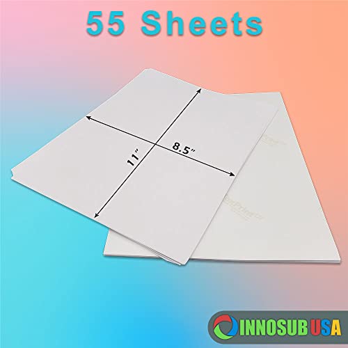Texprint Dtr Dye Sublimation Paper Heavy For Ricoh And Sawgrass Printers 8.5"X11", Dye Sublimation Transfer Paper(Pack Of 55 Sheets) Comes With Innosub Heat Tape Resistant #TOP1