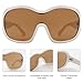 TYA Oversized Trendy Wrap Around Sunglasses for Women Men - Cool Concert White shades 2000s Retro Round Big Shield Glasses