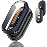 For xiaomi smart band 10 カバー 対応 xiaomi smart band 10 【ESEENN】PC+ガラス素材 ケース 全面保護 高耐久 耐衝撃 防塵 防傷 高透過率 脱着簡単 超薄型 カバー （ブルー)