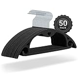Velvet Clothes Hangers, ESEOE 50 Pack No Shoulder Bumps Suit Hangers with Swivel Hook, Ultra Thin Sp
