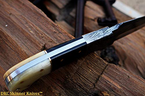 Dkc Knives (3 6/18) Sale Dkc-189 Mountain Elk Damascus Steel Knife Hunting Knife 8" Long, 4" Blade 8 Oz Very Solid Knife #TOP6