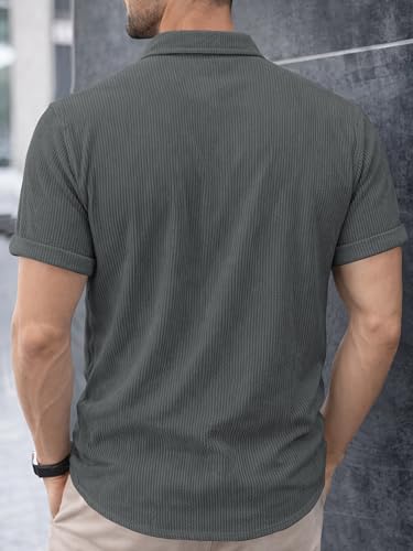 Image of Noble Monk Men's Polyester Regular Fit Solid Casual Shirt |Half Sleeve | |Stylish Shirt
