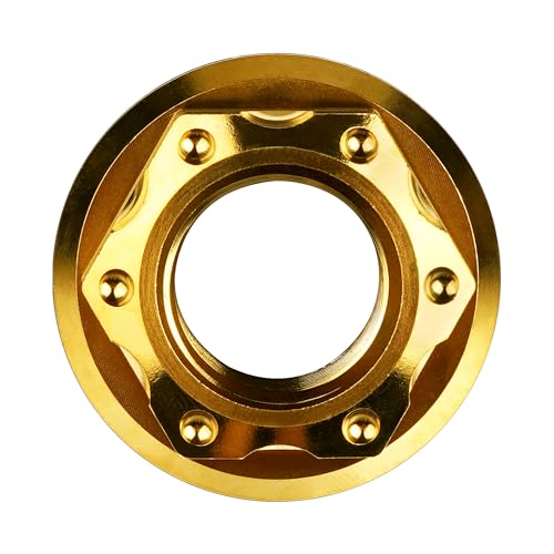 Image of Titanium M6 M8 M10 M12 M14 M16 Flange Bolt Nut Bicycle Motorcycle Rear Axle Car Modification Accessories Pack of 6 (M16 Pitch 1.5mm, Gold)
