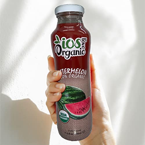 Ios Love Organic Juice - Usda Organic Certified - Cold Pressed, No Added Sugar, No Water, No Artificial Colors, No Preservatives, No Flavors Added, No Gluten - Pack Of 12 Glass Bottle,11.2 Fl Oz (Watermelon) #TOP2