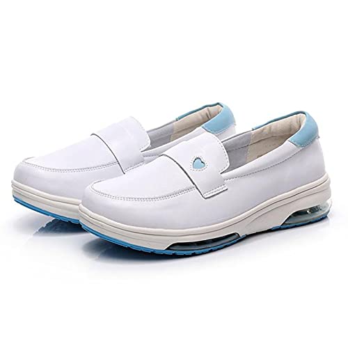 UELEGANS Chaussure De Securite Homme Femme Legere Respirant Baskets De Sécurité Chaussures De Travail Infirmières, Blanches 34-41,C,38 Cover