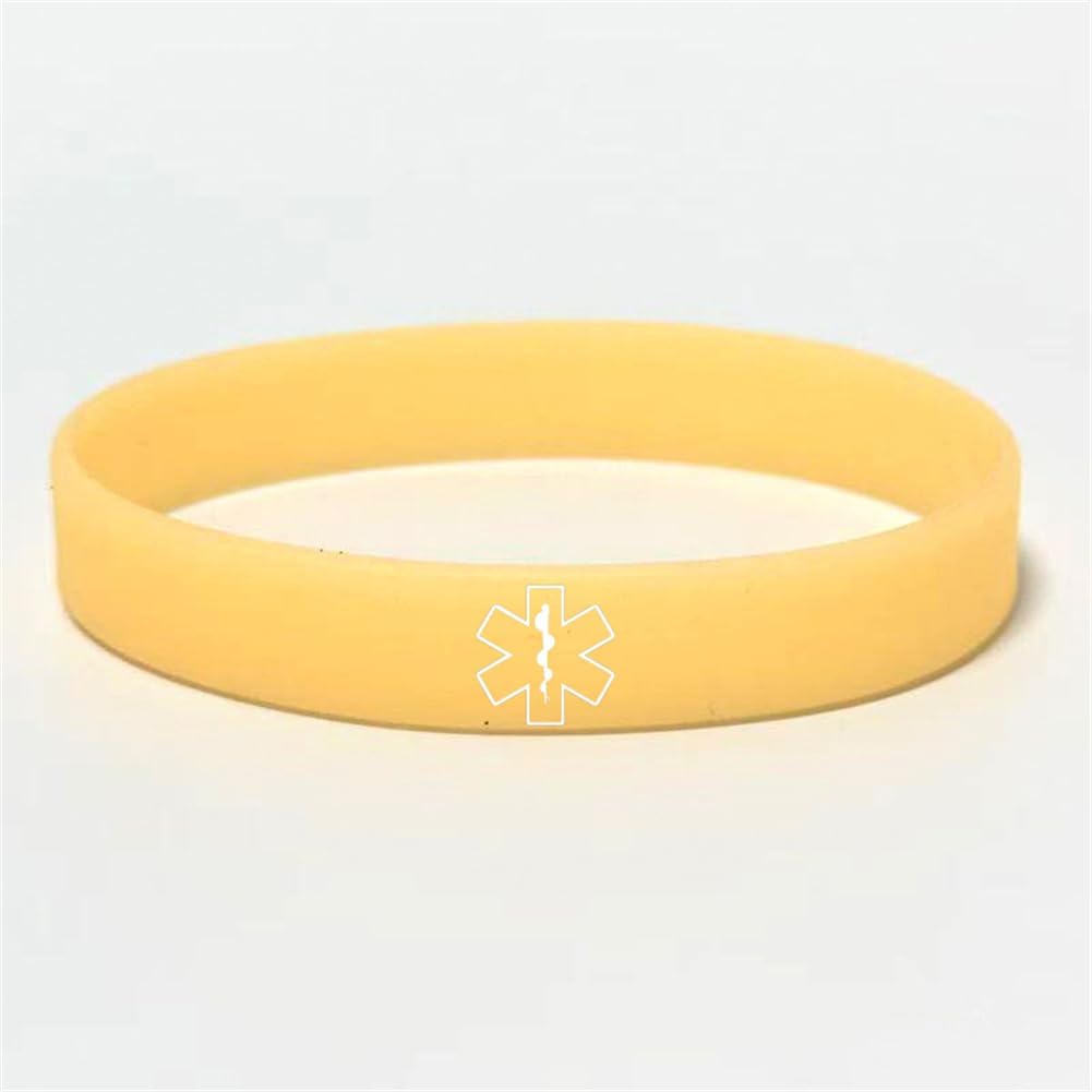 ZKXXJ Custom Glow-in-the-Dark Silicone Medical Bracelets,Personalized Engraved Luminous Silicone Medic ID Health Alert Bracelet Safety ID Wristband Identification Jewelry with Medic Card