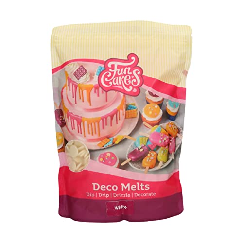 FunCakes Deco Melts Weiß - Tauchen, drippen, dippen und dekorieren! In der Mikrowelle schmelzen und in jede Form gießen, 1 kg