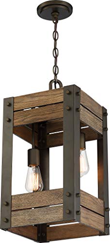 Image of Nuvo 60 /6425 Winchester 2-Light Pendant, Bronze & Aged-Wood Finish