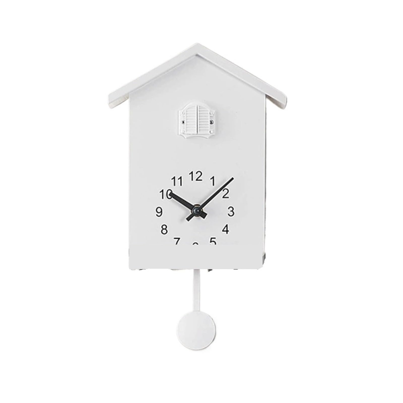 GOXQIT 20x25cm Cuckoo Quartz Wall Clock Bird Home Living Room Hanging Watch Horologe Clocks Office Decoration For Living Room(WHITE)