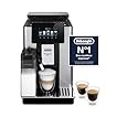 De’Longhi PrimaDonna Soul - Perfetto Machine à Café Automatique avec LatteCrema Mousseur à Lait Automatique, 18 Boissons en une Seule Touche, Écran Full-Touch, Argent et Noir (ECAM612.55.SB)