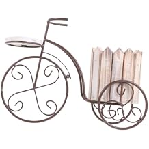 Rustic Iron Bike Plant Stand Creative Flower Pot Holder for and Patio Decor Stylish Desktop Decoration with Two Planter Stands Durable and Design
