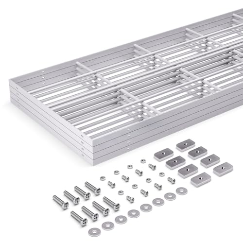EZYRACK Tier Mesh Shelves Storage Rack, Heavy Duty Steel Shelves for Garage, Office, Home. Pack A Mesh Shelf x 4 – Metal Storage Rack. 400 lbs Capacity, Compatible with Other Modular Packs