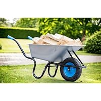 TIREX Schubkarre – Verzinkte Wanne 100l, 250kg Tragkraft, Mit Luftrad 40cm, Für Garten & Baustelle