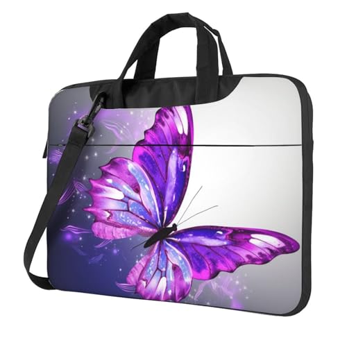 Maletín para portátil con diseño mariposa morada miniatura 1