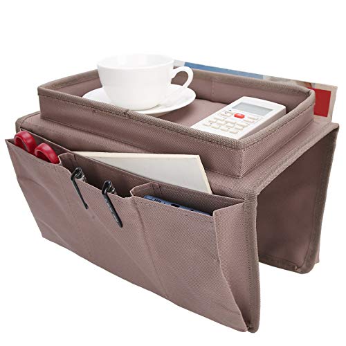 Suporte de controle remoto organizador de apoio de braço com 4 bolsos sofá sofá cadeira poltrona cad
