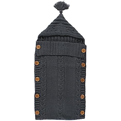 Hudson Baby Unisex Baby Knitted Baby Lounge Stroller Wrap Sack, Charcoal, One Size