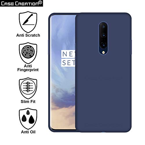 Image of Case Creation Luxurious OG Series for Oneplus 7 Pro Case Cover,Anti-Dirty Slim Case Frosted Matte Cute Candy TPU Raised Bezel (Splash of Color) Back Cover for Oneplus 7 Pro -Navy Blue