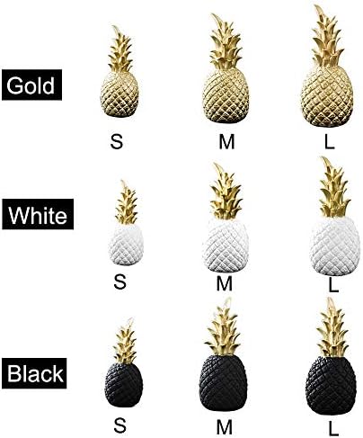 Resin Pineapple Decoration, Household Decorative Pineapple, Fashion Artificial Pineapple, Fake Pineapple Ornament for Living Room DIY Bedroom Nordic Home Decor(Gold,Size:S)
