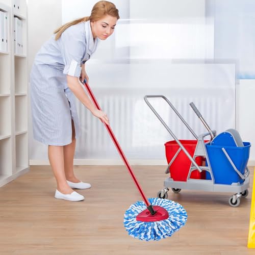 2 Pack Mop Replace Heads Compatible for OCeda, Spin Mop Refill Head Replacement for RinseClean 2-Tank System - Fluffy Microfiber, Machine Washable and Easy to Replace