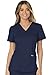 Cherokee Scrub Set For Women, Modern Classic Fit Mock Wrap Top WW610 With Mid Rise, Straight Leg Pant WW110, Navy- M Top/M Pant