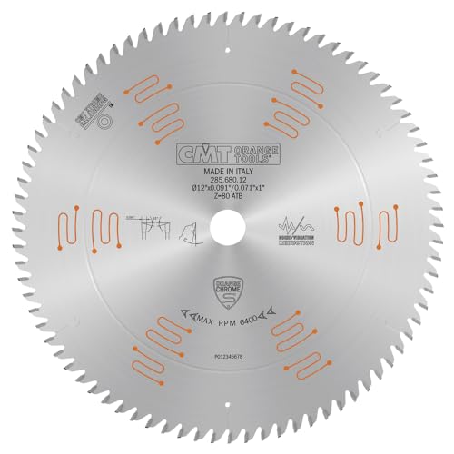 CMT Orange Tools 285.680.12 - Fine Finishing Saw Blade HW D=12 B=1 Z80 K=0.094 P=0.071 a=5