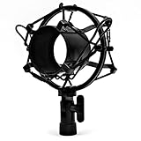JJQHYC Soporte de micrófono profesional de 50 mm, soporte para micrófono, negro, soporte para micrófono para radiodifusión, estudio, grabación