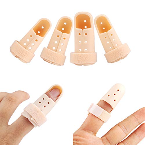 Ownsig Plastic Mallet DIP Finger Support Brace Splint Joint Protection Injury (1 Set(4Pcs))