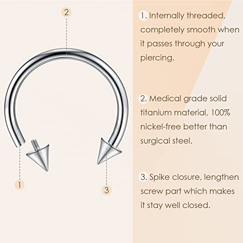 MILACOLATO 16G Implant Grade Titanium Septum Rings 2pcs 12mm by MILACOLATO - Used condition - Image 5