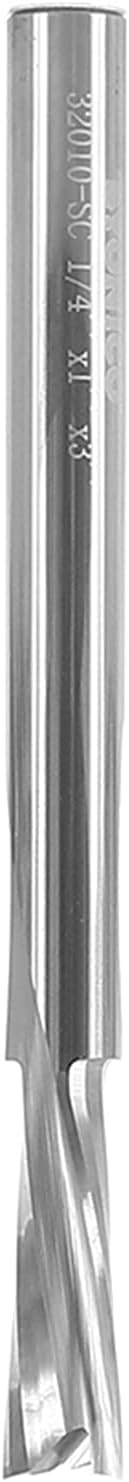 YONICO Downcut Router Bits Spiral 2 Flute Solid Carbide CNC Low Helix End Mill 1/4-Inch Dia. 1/4-Inch Shank 32010-SC