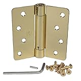 (Pack of 2) Hager Satin Brass 4 X 4 Spring Door Hinges (1/4
