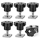 efuturetime 6 X T-Nut Adapter M6-35mm, Nutensteine Edelstahl 2x2x0.4cm mit Muttern und Unterlegscheiben für Dachträger Relingträger Dachbox Kompatibel zu Thule, M6-Sterngriffmutter