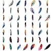 50Pcs Aesthetic Feather Stickers - Waterproof PET Decals for Journal, Scrapbook, Phone Case, Suitcase | Soft Flexible DIY Craft Supplies for Teens & Adults #5