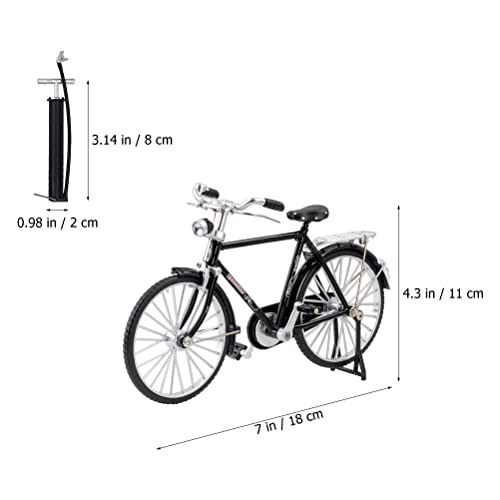 Homsfou Alloy Mini Bicycle With Inflator: Miniature Bike 1: 10 Bike Model Alloy Bike Miniature Bike Toy Finger Bike For Collections Bookshelf Decor #TOP1