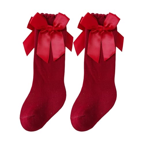 Image of SYGA Baby Long Socks Cotton, Over The Knee, No Tightness, High-Top, Bow Pattern