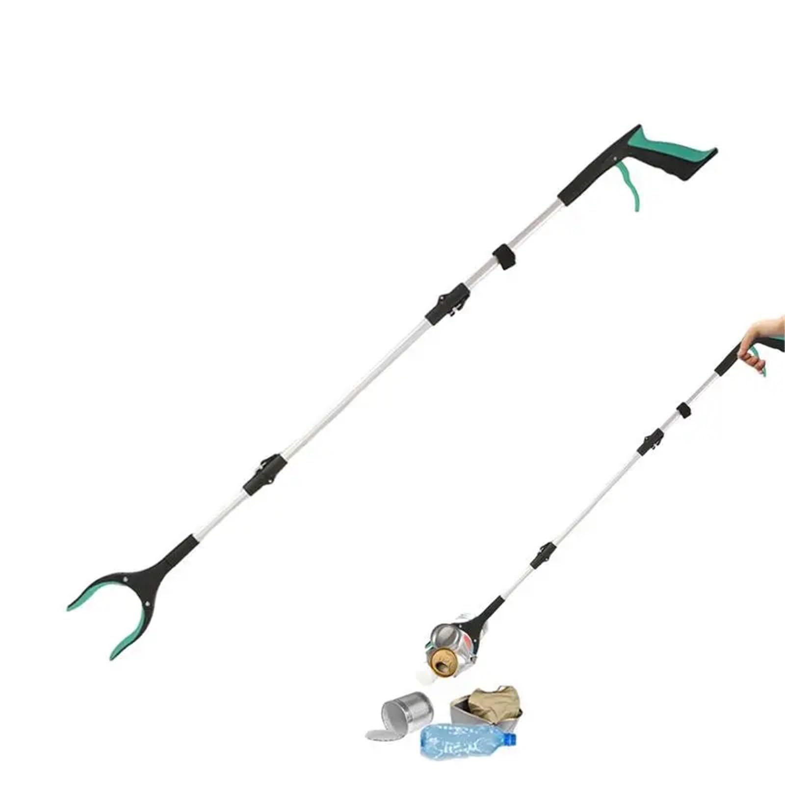 Reacher Grabber Tool, faltbare Pickup-Greifer for ältere Menschen, leichte, extra lange, handliche Müllklauen-Greifer, Pick-Up-Tools Für Zum Müllsammeln(Blue)