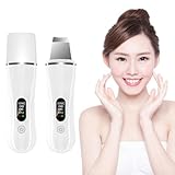 美顔器 ウォーターピーリング コードレス LED液晶ディスプレイ IPX7防水 軽量コンパクト USB充電 強力振動 ワンボタン操作 超音波振動 コンパクト コードレス 自宅エステ 海外対応 LED液晶ディスプレイ 男女兼用 ギフト/プレゼント/贈り物 出産祝い 母の日 Type-C充電スタンド付き ホワイト 白