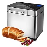 5 Zubehör: Antihaftbeschichteter Brotbehälter, Knethaken, Messbecher, Messlöffel. Abnehmbare Innenpfanne kann vom Geschirrspüler gewaschen werden