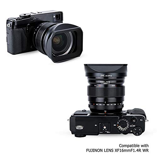 Image of JJC Metal Lens Hood for Fuji XF 16mm F1.4 R WR Lens (Not for XF 16mm f2.8) | Bayonet, Replaces Fujifilm LH-XF16 Lens Hood, Standard Version with Hood Cap
