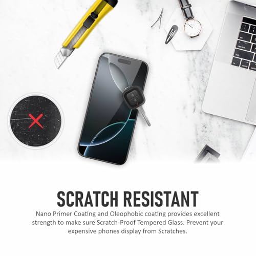Image of SupCares Tempered Glass for iPhone 16 Pro (6.3 Inch) With Installation Kit | 9H Edge to Edge Screen Protector | Black