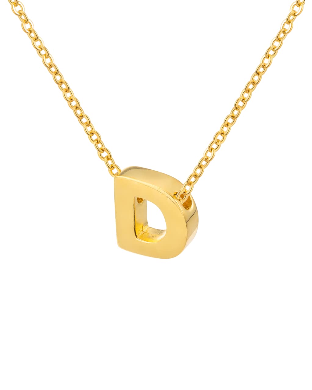 Colgante para Mujer con Letra Inicial - Collar con Inicial para mujer - Colgante de Plata de Ley 925/1000 y baño de Oro de 18kt con Iniciales de Nombre. Modelos de la A a la Z.
